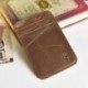 GENUINE LEATHER MENS SMALL ID CREDIT CARD WALLET HOLDER SLIM POCKET CASE BROWN