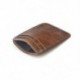 GENUINE LEATHER MENS SMALL ID CREDIT CARD WALLET HOLDER SLIM POCKET CASE BROWN