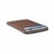 GENUINE LEATHER MENS SMALL ID CREDIT CARD WALLET HOLDER SLIM POCKET CASE BROWN