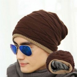 Kávé Retro férfi nők téli meleg gyapjú horgolt Kötött sapka Plicate Baggy Beanie kalap koponya