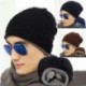 Kávé Retro férfi nők téli meleg gyapjú horgolt Kötött sapka Plicate Baggy Beanie kalap koponya