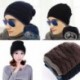 Kávé Retro férfi nők téli meleg gyapjú horgolt Kötött sapka Plicate Baggy Beanie kalap koponya