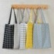 Szürke Plaid Vászon kézitáska Váll Tote Satchel Vásárlás Eco Messenger Bag Square Star táskák