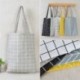 Szürke Plaid Vászon kézitáska Váll Tote Satchel Vásárlás Eco Messenger Bag Square Star táskák
