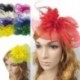 Piros Női Fascinator Feather Esküvői Party Pillbox Hat fejpánt Clip Fátyol Új