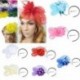 Rózsaszín Női Fascinator Feather Esküvői Party Pillbox Hat fejpánt Clip Fátyol Új