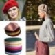 Szürke Édes meleg gyapjú téli nők beret francia művész Beanie sí sapka szilárd sapkák