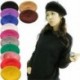 Piros 24 Stílusú Női Szilárd Gyapjú Beret Francia Művész Meleg Beanie Hat Téli Sí Cap