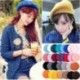 Piros 24 Stílusú Női Szilárd Gyapjú Beret Francia Művész Meleg Beanie Hat Téli Sí Cap