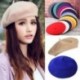 Teve 24 Stílusú Női Szilárd Gyapjú Beret Francia Művész Meleg Beanie Hat Téli Sí Cap