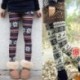 2. stílus Divat női rugalmas kötött hópehely Nordic rénszarvas nadrág nadrág leggings