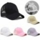 Fekete 2018 lófarok baseball sapka nők rendetlen bun baseball sapka Snapback sun sport sapkák
