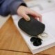 Zöld Női divat PU bőr mini pénztárca kártya kulcstartó Zip érme erszényes tengelykapcsoló táska
