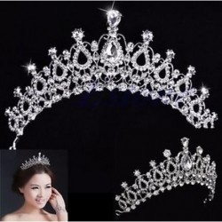 Crystal strasszos haj fejpánt korona fésű menyasszonyi esküvő Tiara Prom Pageant