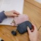 Fekete Női divat PU bőr mini pénztárca Zip érme erszényes kártya kulcstartó tengelykapcsoló táska