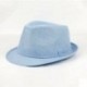 Kék Férfi alkalmi Fedora Trilby gengszter sapka Női nyári strand napsütés Panama kalap
