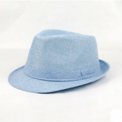 Kék Férfi alkalmi Fedora Trilby gengszter sapka Női nyári strand napsütés Panama kalap