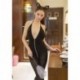 Női szexi Babydoll fehérnemű cipzáras tiszta test harisnya ruha fehérnemű Clubwear