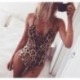 S Szexi nők hölgyek karcsú testtartó pártja Leopárd nyomtatás Romper Stretch Leotard Top