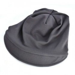 Szürke Puha szilárd muszlim Stretch Cancer Chemo Turban kalap hajhullás fej kendő Wraps