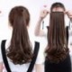 * 1 Ligth Brown Női hosszú szőtt paróka lófarok szalag típusú hajátültetés Lifelike Curly