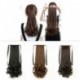 * 1 Ligth Brown Női hosszú szőtt paróka lófarok szalag típusú hajátültetés Lifelike Curly