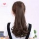 * 1 Ligth Brown Női hosszú szőtt paróka lófarok szalag típusú hajátültetés Lifelike Curly