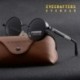 Fekete / szürke Forró polarizált Steampunk napszemüvegek Vintage Retro kerek tükrös Retro szemüveg
