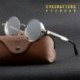 Arany / szürke Hot Vintage polarizált Steampunk napszemüveg divat kerek tükrözött retro szemüveg