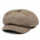 3 * Halszálkás Tweed Gatsby Newsboy sapka Férfi Gyapjú Ivy Hat Golf Vezetés lapos Cabbie