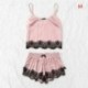 L 2Pcs / szett női szexi szatén csipke hálóruha Babydoll fehérnemű hálóing pizsama JP