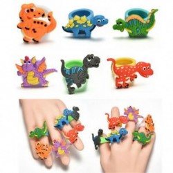 2PCS véletlenszerű dinoszaurusz ujj gyűrű PVC lágy rajzfilm dinoszaurusz gyűrűk gyerekek játék ajándék