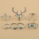Vintage Női 7Pcs / Set Népszerű Antik Ezüst Knuckle Midi Mid Finger Rings Új