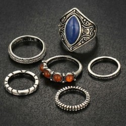 6db Vintage Tibeti Ezüst Midi Gyűrű Boho Beach Gyűrűk Set Női Ékszer Ajándék
