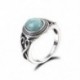 9 Vintage Unisex Charm 925 ezüst gyűrű türkiz esküvői eljegyzési méret 6-10