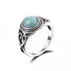 9 Vintage Unisex Charm 925 ezüst gyűrű türkiz esküvői eljegyzési méret 6-10