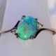 10 Elegáns női zöld tűz Opal 925 ezüst esküvői eljegyzési fél gyűrű 5-11
