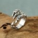 Férfi gótikus punk koponya fej biker Charm ujj gyűrűk Vintage titán acél