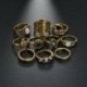 Vintage bronz 10Pcs / Set Női Lady Boho Vintage Ezüst / Bronz Punk Knuckle Finger Midi gyűrűk