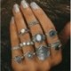 Vintage bronz 10Pcs / Set Női Lady Boho Vintage Ezüst / Bronz Punk Knuckle Finger Midi gyűrűk