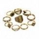 Vintage bronz 10Pcs / Set Női Lady Boho Vintage Ezüst / Bronz Punk Knuckle Finger Midi gyűrűk