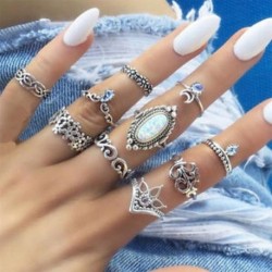 10db / szett Vintage ezüst Boho divatbemutató Midi Midi Finger Knuckle Gyűrűk Ajándék