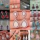 * 11 (3X1cm) 925 Ezüst Fehér Topáz Holdkő Fül Hook Hoop Dangle Fülbevaló Női Ékszer Ajándék