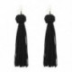 * 15 Fekete Női divat Bohém fülbevaló Vintage Boho hosszú bojt fülbevaló fülbevaló