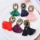 * 15 Fekete Női divat Bohém fülbevaló Vintage Boho hosszú bojt fülbevaló fülbevaló