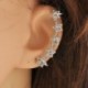 Ezüst Divat női kristály csillag virág fül mandzsetta Stud Wrap Clip fülbevaló ékszer ajándék