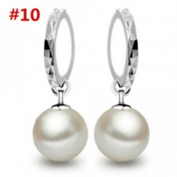 * 10 (2.6X1CM) Koreai Fehér Gyöngy Hoop Fülbevaló Női túlméretezett gyöngy kör Charm ékszerek