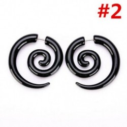 * 2 Vintage fekete spirálmérő füldugó mérő készlet Kitartó Flesh fülbevaló Piercing