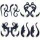 * 2 Vintage fekete spirálmérő füldugó mérő készlet Kitartó Flesh fülbevaló Piercing