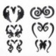 * 2 Vintage fekete spirálmérő füldugó mérő készlet Kitartó Flesh fülbevaló Piercing